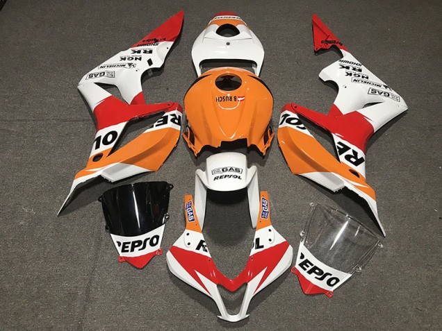 White Repsol Style 2007-2008 Honda CBR600RR Motorcycle Fairing