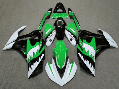 White Shark & Green 2015-2018 Yamaha R3 Motorcycle Fairing