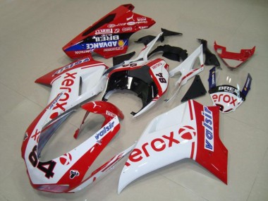 White Xerox 2007-2014 Ducati Ducati 848 1098 1198 Motorcycle Fairing