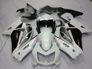 White and Black 2008-2012 Kawasaki Ninja 250 Motorcycle Fairing