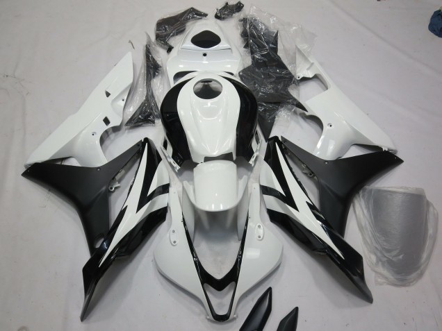 White and Black OEM Style 2007-2008 Honda CBR600RR Motorcycle Fairing