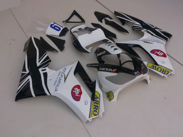 White and Black with Flag 2006-2008 Triumph Daytona 675 Motorcycle Fairing