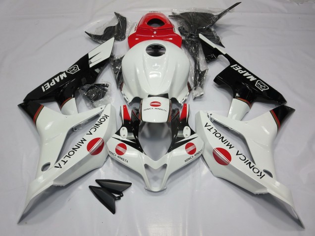 White and Red KM 2007-2008 Honda CBR600RR Motorcycle Fairing