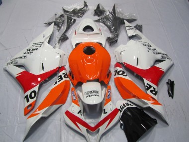 White and Red Repsol 2009-2012 Honda CBR600RR Motorcycle Fairing