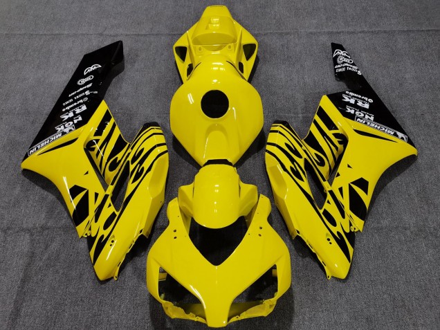 Yellow Black Flame 2004-2005 Honda CBR1000RR Motorcycle Fairing