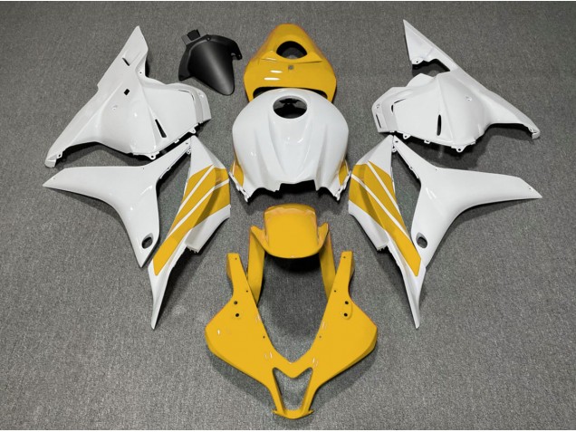 Yellow and White Side Stripe 2009-2012 Honda CBR600RR Motorcycle Fairing